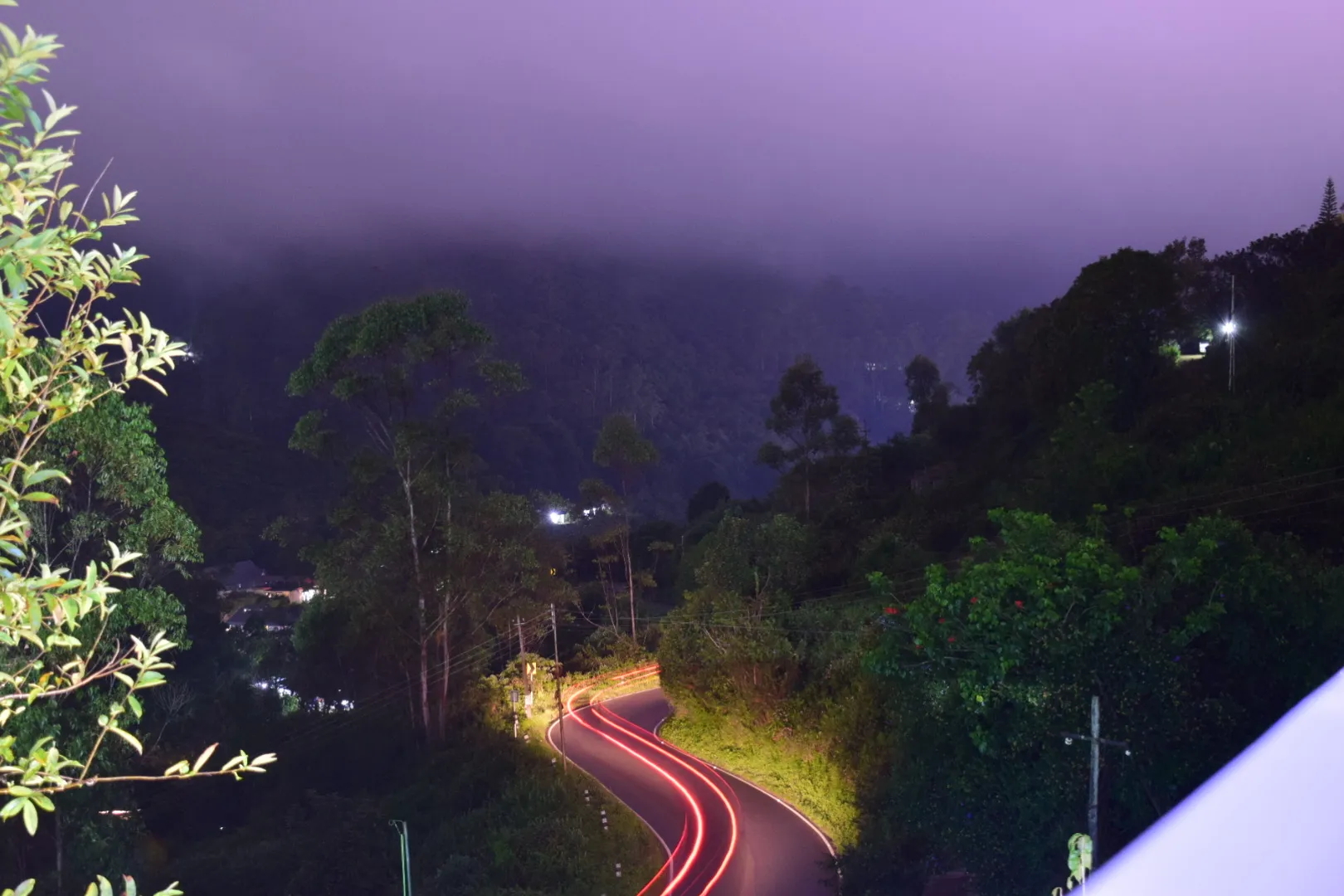Night Long Exposure on Munnar Roads